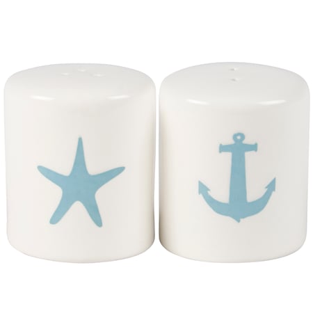 Anchor Salt And Pepper Shakers - Stoneware, Plastic