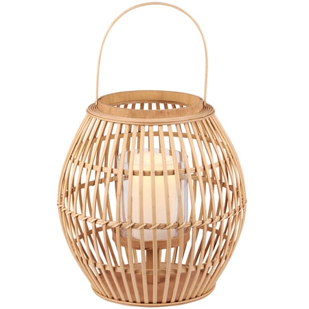Large Bamboo Lantern - Bamboo, Glass