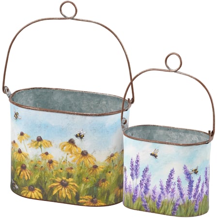 Lavender Bucket Set - Metal, Paper