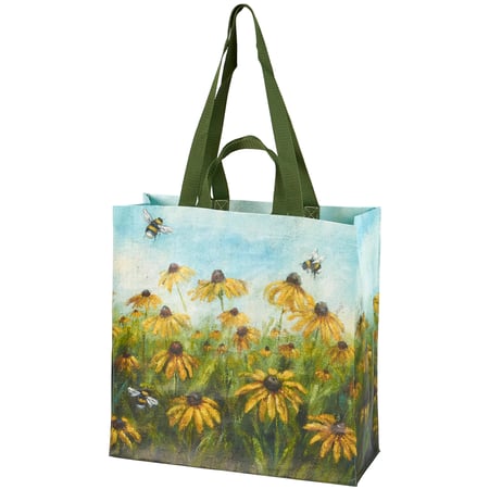 Black Eyed Susan Market Tote - Post-Consumer Material, Nylon