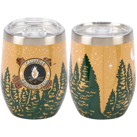 Campfire Drinking Team Wine Tumbler - Stainless Steel, Plastic