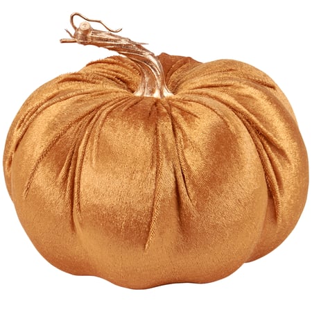 Orange Velvet Pumpkin - Foam, Velvet, Plastic