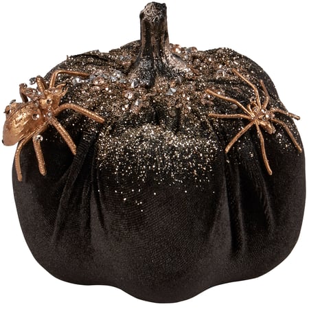 Glitter Spider Pumpkin - Velvet, Foam, Plastic, Glitter