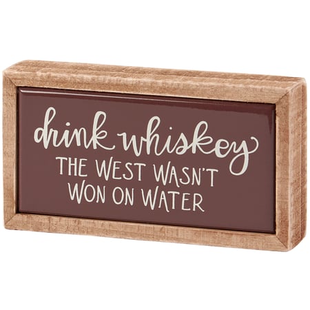 Drink Whiskey Box Sign Mini - Wood