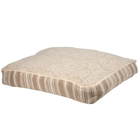 X-Large Tan Floral Dog Bed - Cotton, Zipper