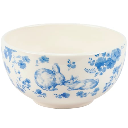 Blue Floral Rabbit Bowl - Dolomite