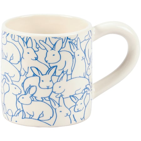 Rabbit Pattern Mug - Dolomite