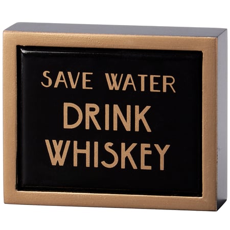 Save Water Box Sign Mini - Wood