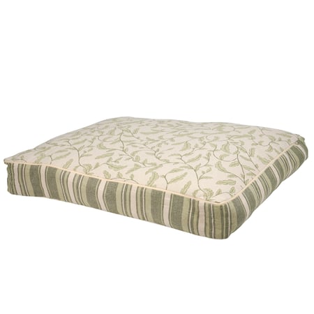 X-Large Green Botanical Dog Bed - Cotton, Zipper
