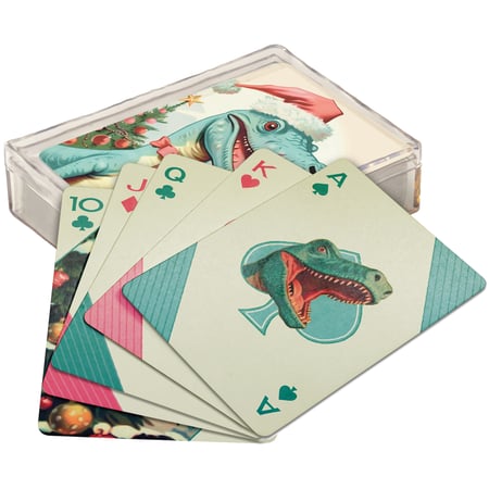 Dino Christmas Playing Cards - Paper, Acrylic