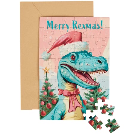 Merry Rexmas Puzzle Card - Paper