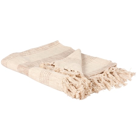 Tan Stripe Throw - Cotton