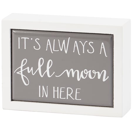 Full Moon Box Sign Mini - Wood