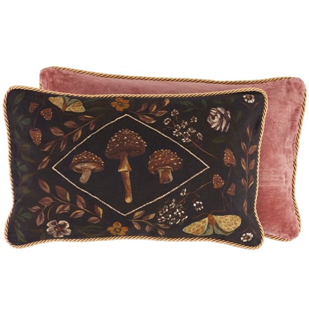 Hidden Garden Pillow - Cotton, Velvet, Zipper