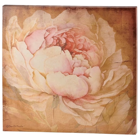 Peony Canvas Wall Art - Wood, Canvas
