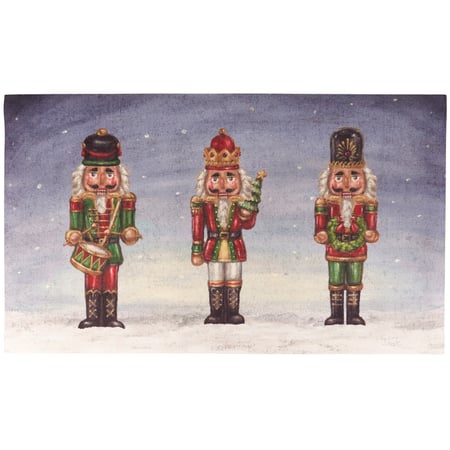 Christmas Nutcrackers Rug - Polyester, PVC skid-resistant backing