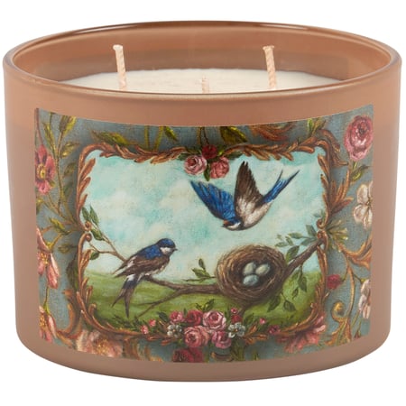 Blue Swallows Candle - Soy Wax, Glass, Cotton