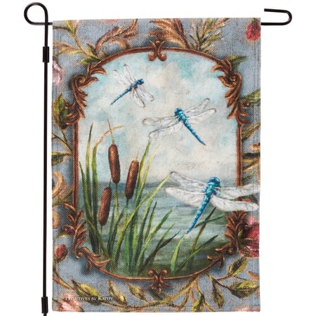 Dragonflies Garden Flag - Polyester
