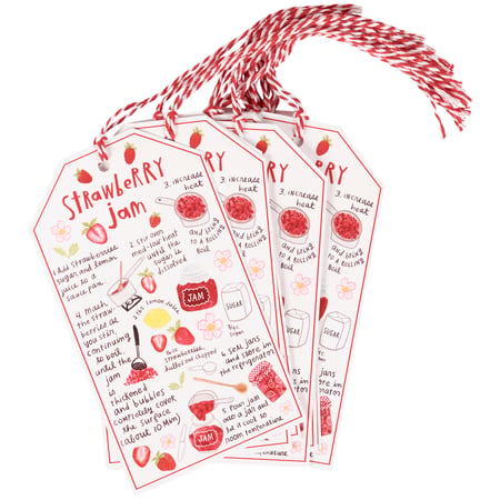 Strawberry Jam Gift Tag Set - Paper, Twine