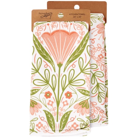 Blossom Folk Art Kitchen Towel - Cotton, Terrycloth