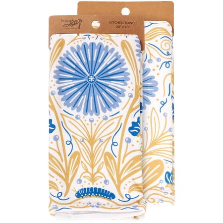 Caterpillar Floral Kitchen Towel - Cotton, Terrycloth