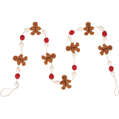 Gingerbread Men Garland - Felt, Foam, Jute