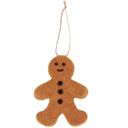 Gingerbread Man Ornament - Felt, Foam, Jute