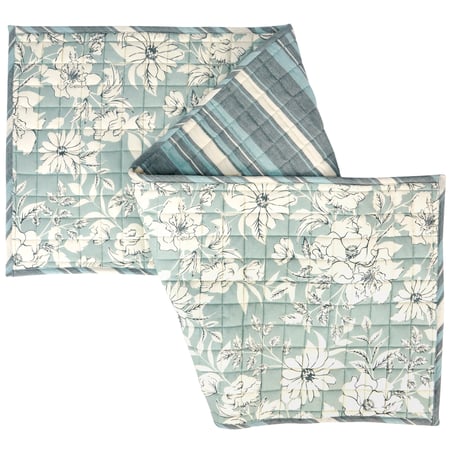 Blue Floral Runner - Cotton