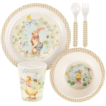 Garden Friends Meal Set - Melamine, Bamboo