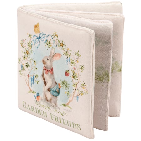 Garden Friends Soft Book - Cotton, Cardboard, Foam, Crinkle Paper, Velvet, Faux Fur