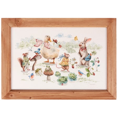 Garden Friends Framed Wall Art - Wood, Canvas