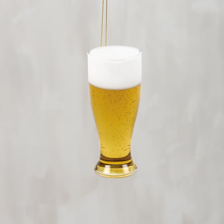 Glass Draft Beer Ornament - Glass, Resin