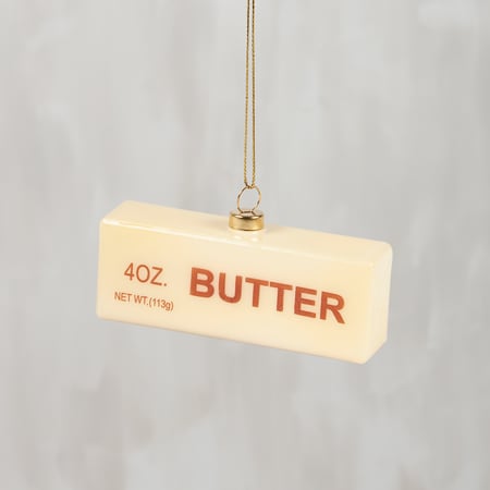 Glass Butter Stick Ornament - Glass, Metal