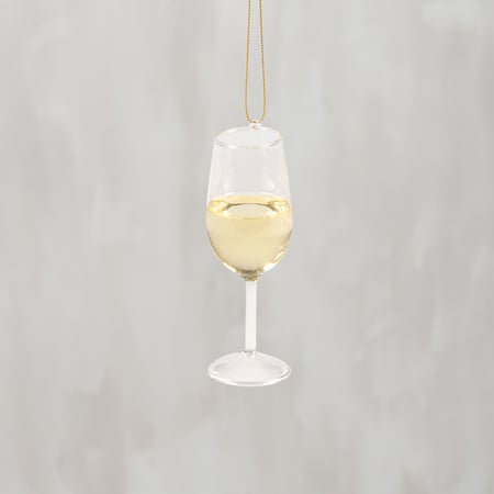 Glass White Wine Ornament - Glass, Resin