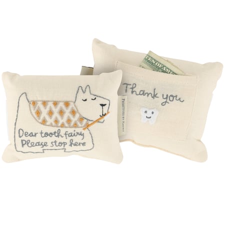 Puppy Tooth Fairy Pillow - Cotton, Linen