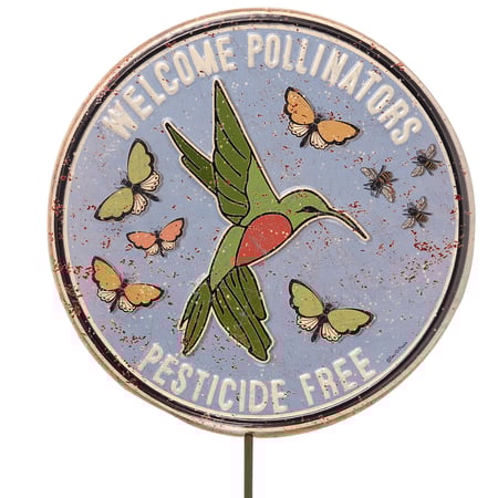 Welcome Pollinators Garden Pick - Metal