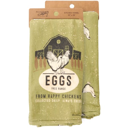 Eggs Free Range Kitchen Towel - Cotton, Terrycloth