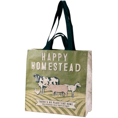 Happy Homestead Market Tote - Post-Consumer Material, Nylon