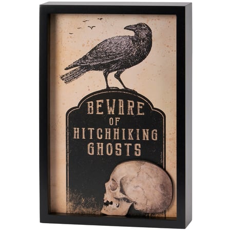 Hitchhiking Ghosts Inset Box Sign - Wood, Paper