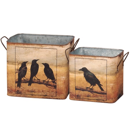 Raven Bin Set - Metal, Paper