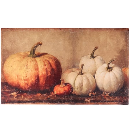 Pumpkin Still Life Rug - Polyester, PVC skid-resistant backing
