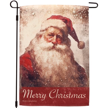 Santa's Portrait Garden Flag - Polyester