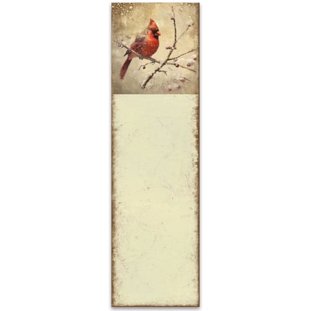Snowy Cardinal List Pad - Paper, Magnet