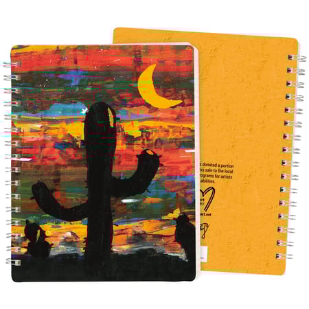 Sunset Cactus Spiral Notebook - Paper, Metal
