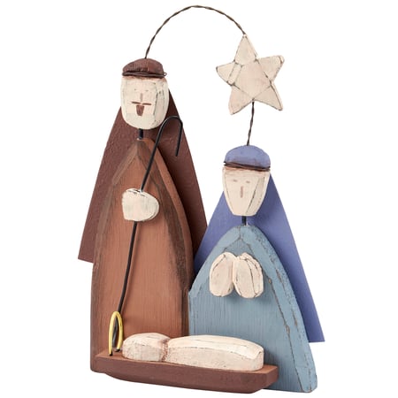 Holy Family Hanging Decor - Wood, Metal, Wire