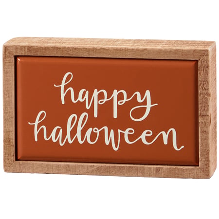 Happy Halloween Box Sign Mini - Wood