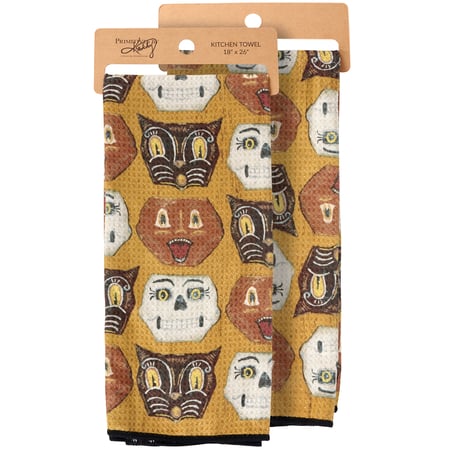 Halloween Faces Kitchen Towel - Microfiber