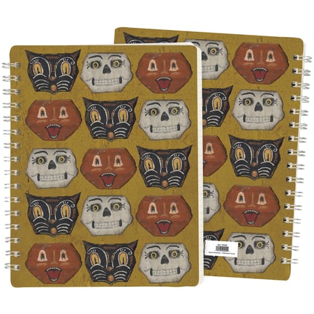 Halloween Faces Spiral Notebook - Paper, Metal