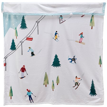 Skiing Fun Throw - Plush Polyester