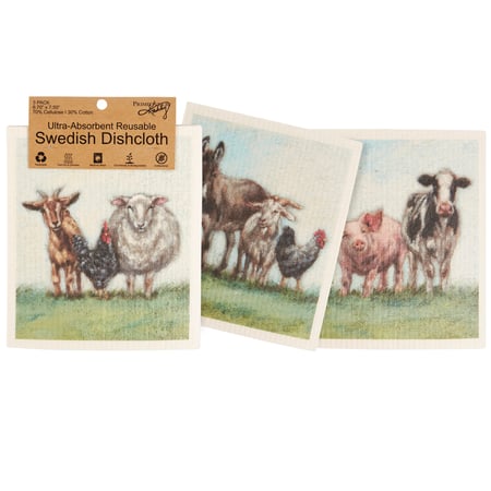 Farm Family Swedish Dishdloth Set - Cellulose, Cotton